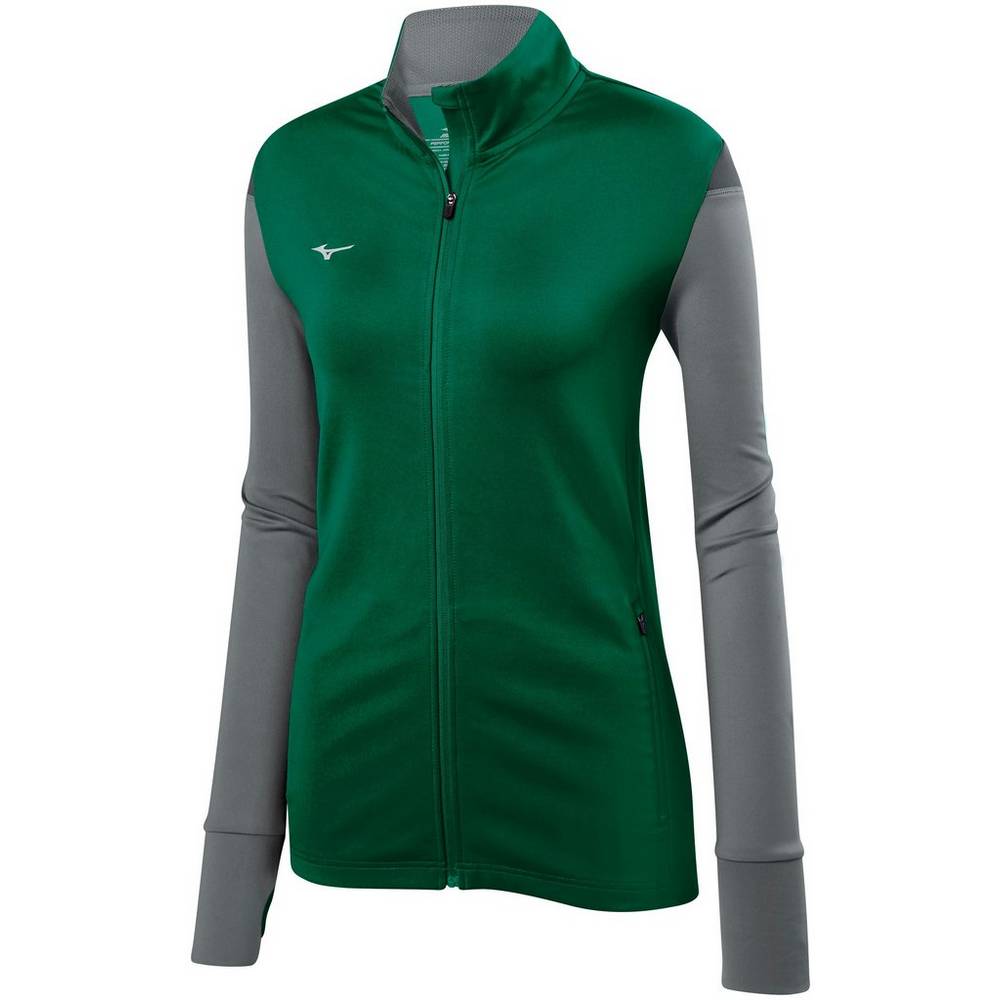 Damske Bundy Mizuno Horizon Full Zip Volejbalove Zelene/Siva Vypredaj BUHQ85320